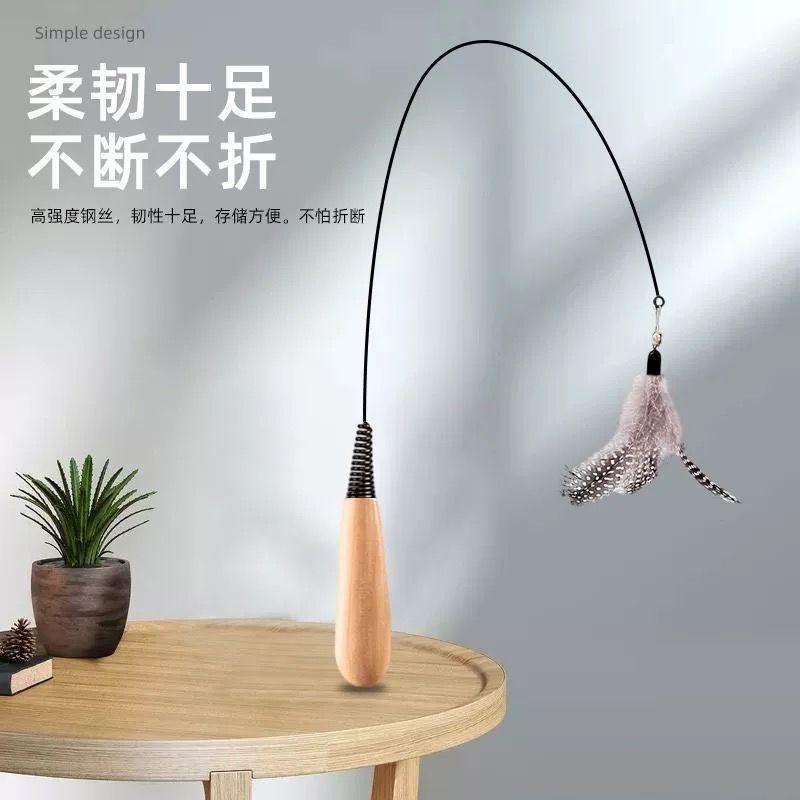Bộ Trêu ghẹo mèo lò xo tay cầm bằng gỗ, Cấp CFA, 30 ngày bán chạy, Thích hợp cho mèo con, Tự-Hi, làm giảm Bó Sát Đầu thay thế chuông, Đồ chơi chống cắn, 30 miếng, Hàng mới về năm 2025 2