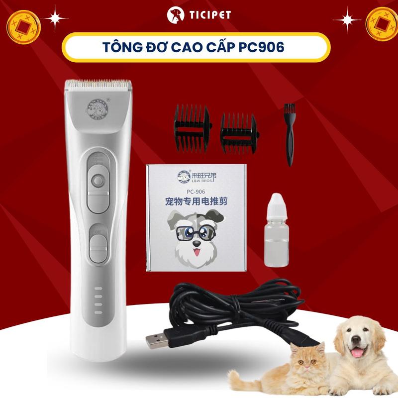 Tông đơ cạo lông chó mèo L&W PC 906 Tăng đơ cắt tỉa lông thú cưng chuyên dụng dành cho các bé to các bé nhỏ - Phiên bản mới TiCipet