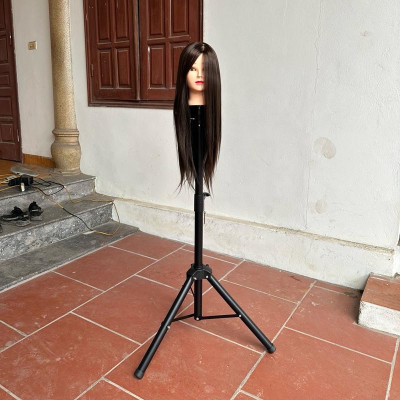 COMBO 2 Món (1 ĐẦU CANH + 1 CHÂN CANH + Tặng 3 Kẹp Vịt  )  Học Cắt Tóc , Là Tóc , Làm Xoăn giả , Tóc Dài 65cm , Mềm , Mượt ( Đã Bao Gồm Chân Canh )