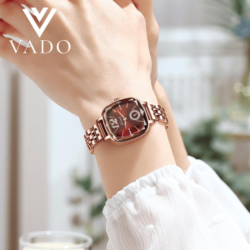 [LIVE  - DHJ7722J] Đồng Hồ Nữ Mặt Vuông, Mặt Số Đính Đá Sang Trọng, Hỗ Trợ Kháng Nước - DHJ7722 JRANDE