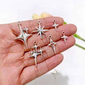 [5-20pcs] Besi - Charm liontin besi  Sparkles polaris aksesoris tambahan kerajinan tangan