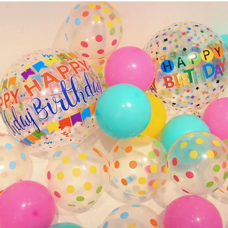 Product Introduction of 12-Inch Thick Ins Transparent Color Polka Dot Balloon Baby Children's Birthday Party Decoration Layout Latex Balloon 3