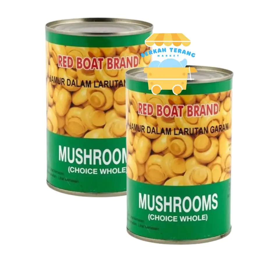 Jamur Kancing Kaleng Champignons 425gr Mushroom red boat brand Choice Whole