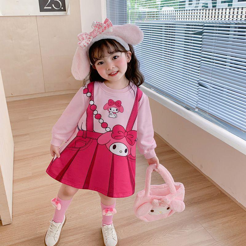 Product Introduction of Váy Len Mơ, Hàng Mới Về Mùa Xuân Và Mùa Thu, Dành Cho Bé Gái, Túi Messenger, Váy Niềng Răng, Thiết Kế Hoạt Hình, Giả Hai Lớp, Dài Tay, Thích Hợp Cho Bé Gái 15