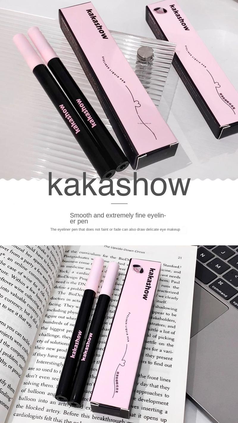 Product Introduction of Kakashow Smooth and Fine Liquid Eyeliner Smooth Waterproof Sweat-Proof Not Smudge Beginner Lower Eyelashes Cheap Lipliner Makeup 0