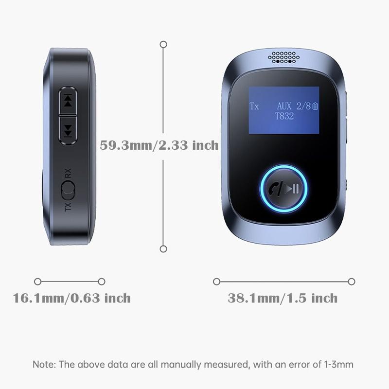 NEW LED Digital Display Bluetooth 5.4 Receiver Transmitter 2 in 1 With Mic Audio Adapter Car Lossless Music Wireless Adapter 5
