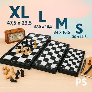 Papan Catur Plastik S–M–L–XL + Pion Plastik – Tebal, Anti Licin, Banyak Ukuran