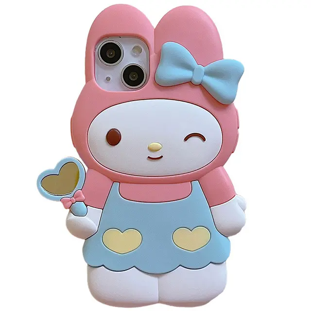 Ốp Điện Thoại Dễ Thương, Thiết Kế Kuromi 3D Kawaii, Hello Kitty, Mymelody, Tương Thích Với iPhone 14 13 12 11 15 Pro Max XR XS MAX X, Ốp Lưng Silicon 8