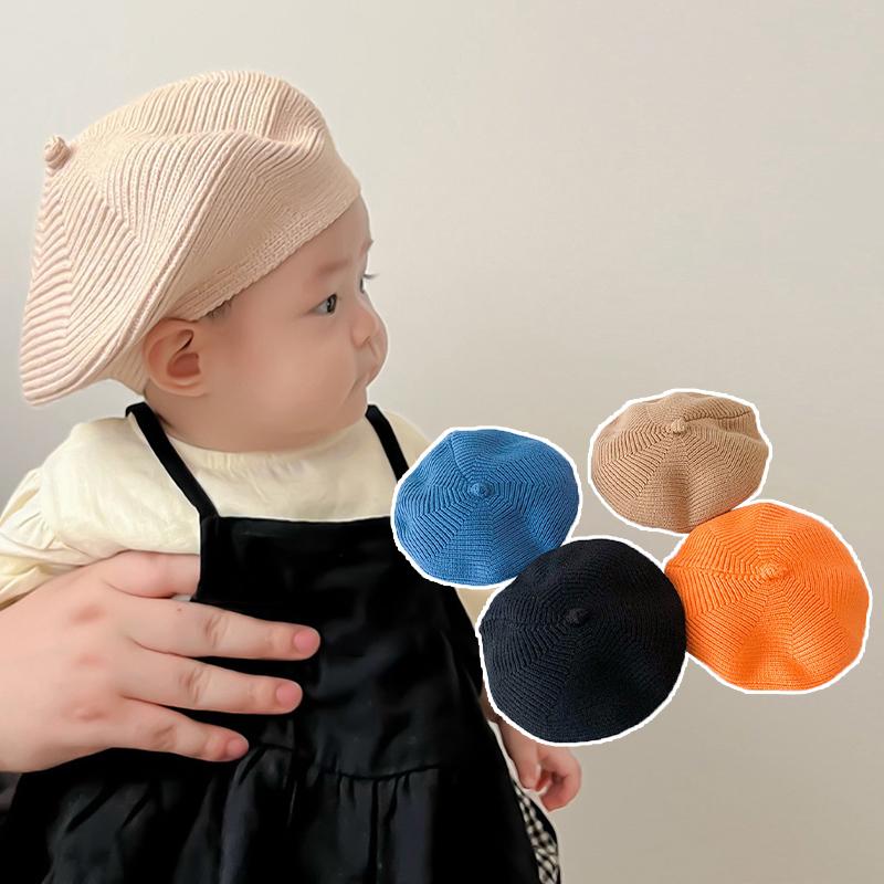 Mũ Dệt Kim Cho Em Bé, Màu Trơn Mùa Thu Đông, Mũ Nồi Ấm Áp, Thời Trang, Đan Móc, Thích Hợp Cho Bé Gái, Nghệ Sĩ Và Họa Sĩ, Mũ