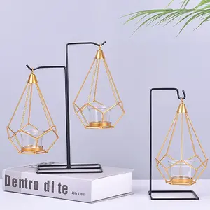 Luxury Gold Candle Holder Prisms Nordic Korea Style Decoration