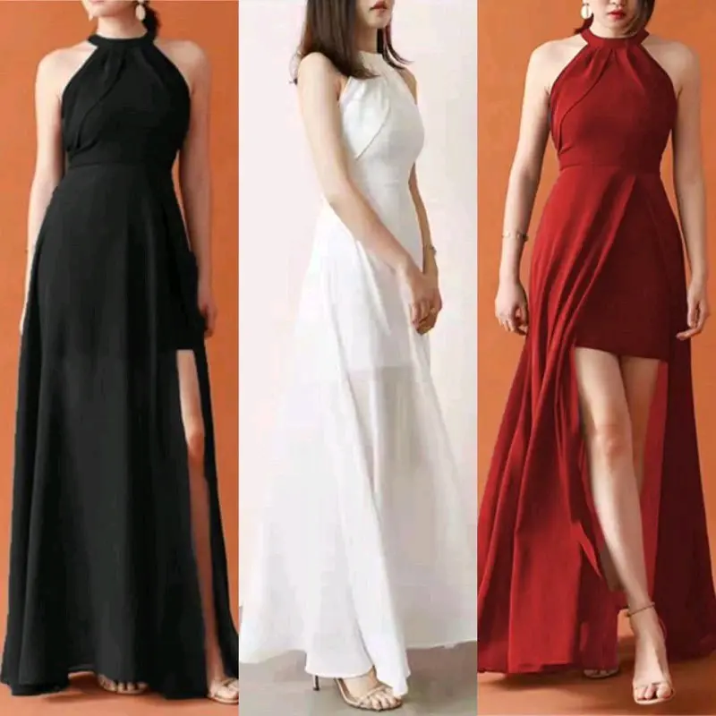 Dress pesta 106095 / LONGDRES HEAVENY ANASTASIA HELTER NECK EKOR PANJANG formal 1