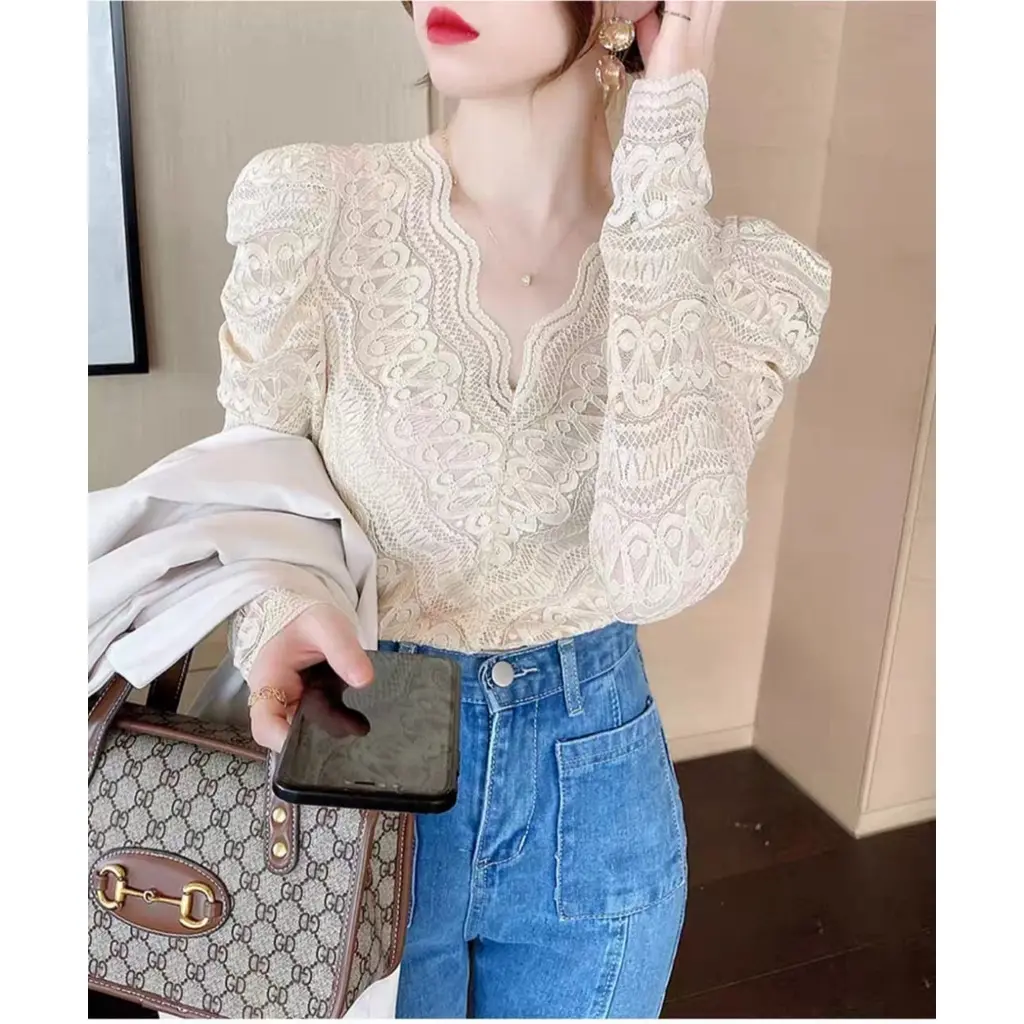 TM BLOUSE 2666 3M THREE M COCO LACE BOTTOM PREMIUM
