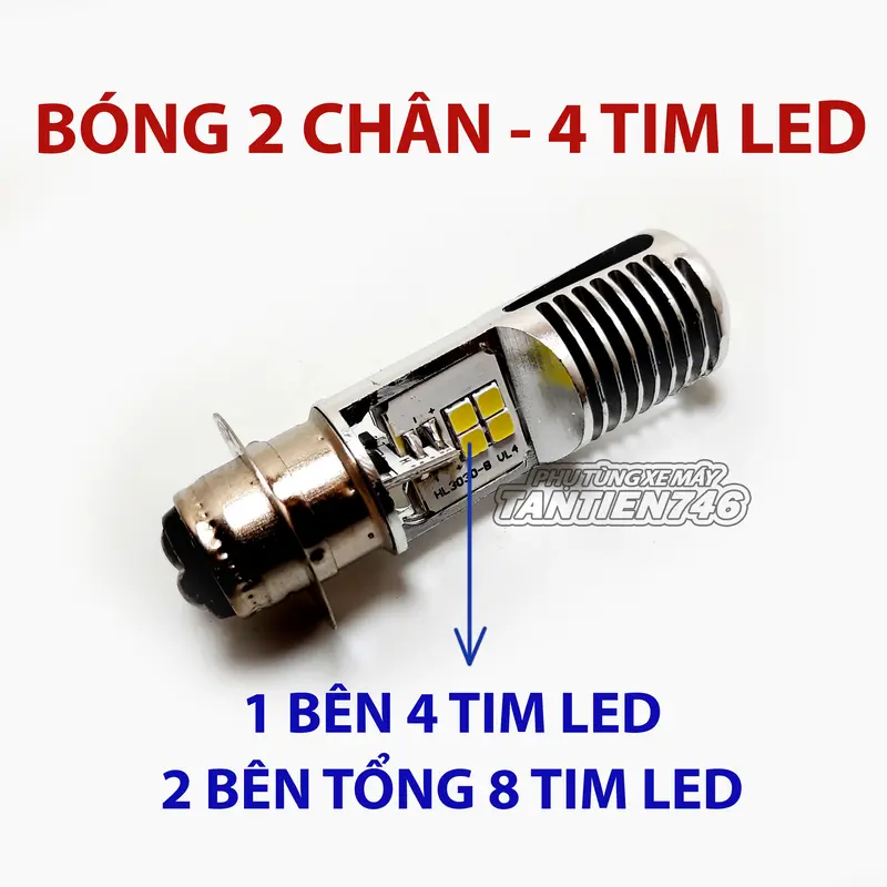 Bóng đèn trước LED H4 3 chân, H6 2 chân, lắp cho Wave, Dr, Rs, Rsx, Ws, Ws110, Fu, Sirius, Novuo, và nhiều dòng xe khác. 1