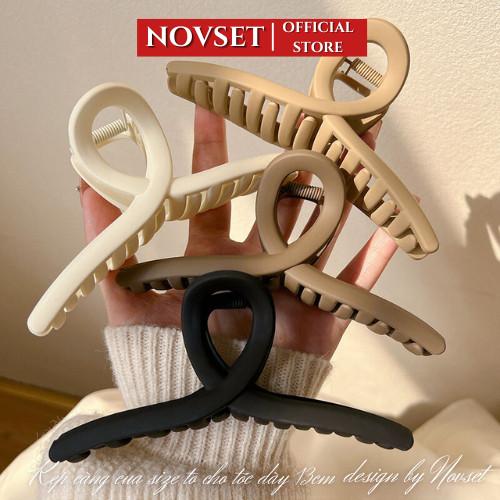  Kẹp Tóc Nhựa Nhám Cho Nữ Màu Trơn Phong Cách Hàn Quốc kẹp tóc cỡ lớn to 13cm kiểu dáng chéo nhám cao cấp   C502   