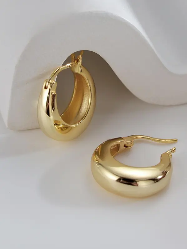 1 Pair Women's Elegant Minimalist Hoop Earrings, Trendy All-match Hoop Earrings, Fashionable Party Jewelry As Birthday Gift for Friends 8
