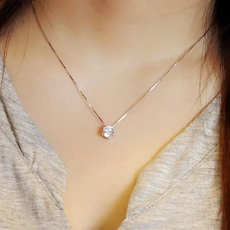 Vòng Cổ Xếp Chồng, Bạc Sterling 925, Dành Cho Phụ Nữ, Đơn Giản Và Thanh Lịch, Phong Cách Hàn Quốc, Với Kim Cương Giả, Vòng Cổ Dây Chuyền Xương Đòn, Thời Trang, Mặt Dây Chuyền Quà Tặng