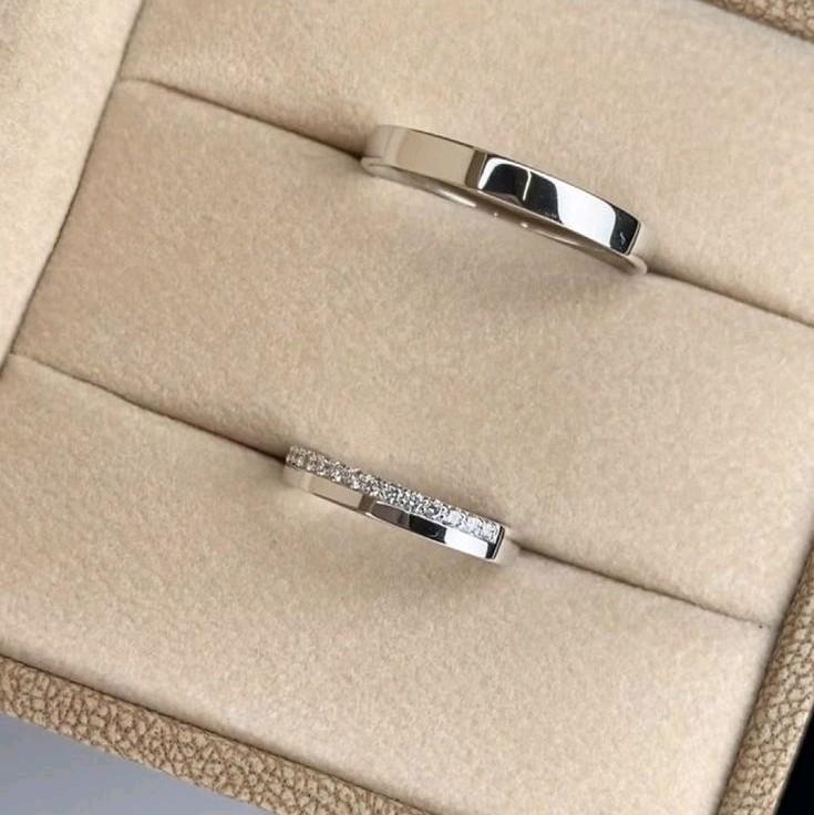Glossy ring couple Perak aesthetic Classy silver perak925 0
