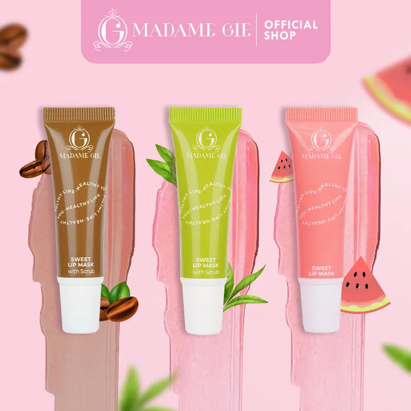 【BUNDLE 3 PCS】Madame Gie Sweet Lip Mask - Lip Scrub Vitamin E Lip Balm Moisturizer Serum Pencerah Bibir lipmask 5