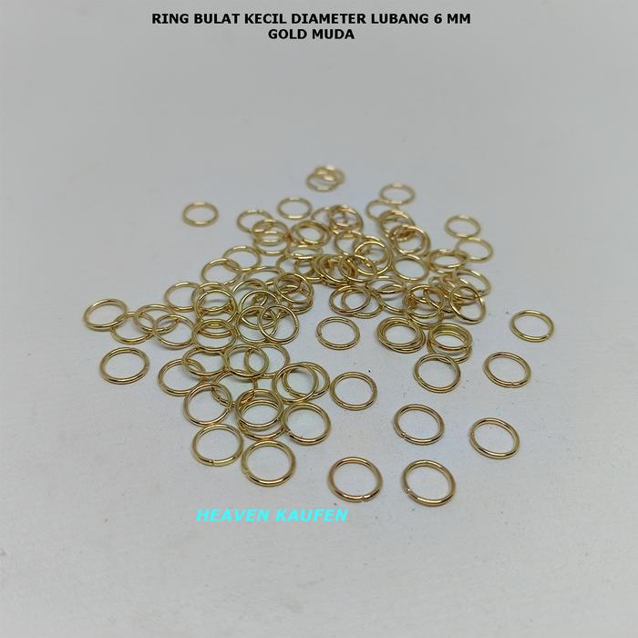 Gambar Ring Bulat Kecil Diameter Lubang 6 mm Tipis Warna Gold Muda Emas Muda Per Pack isi 144 Pcs Untuk Ring Gantungan Kunci Dll Craft dari Heaven Kaufen Kota Malang Tokopedia