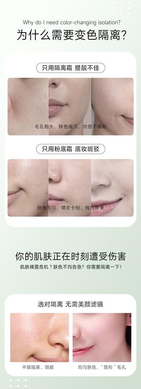 Product Introduction of Color Changing Makeup Primer Brightening Skin Color Make-up Primer Concealer Protection Embellishing Three-in-One Makeup Primer 8