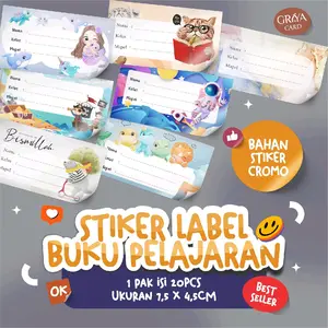 STIKER MAPEL ISI 20 | Label buku pelajaran sekolah | stiker mata pelajaran