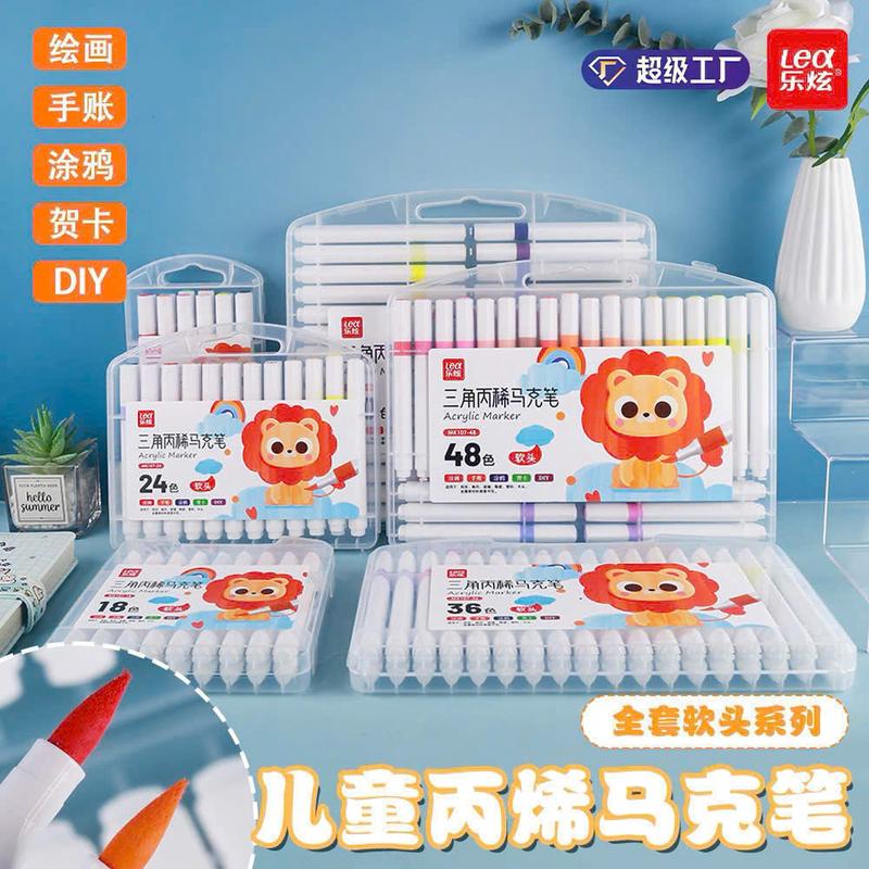   MK107  Bút Dạ   Bút Lông Màu Acylic  Bút Màu Acrylic Marker LEX KING  MK 107 - 12 18 24 36 48 Màu Thân TAM GIÁC Chống Nước Vẽ Trên Mọi Chất Liệu Màu Cao Cấp bomau 