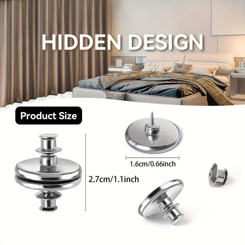 Curtain Magnet Button, 10 Pairs/set Vintage-style Curtain Magnets with Back Tack, Leak-proof Holdback Button for Home, Bedroom & Office Draperies 1