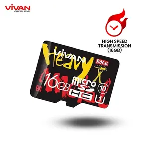 Micro SD 16 GB Original Vivan V16U10 Class 10 TF Card Black + Red