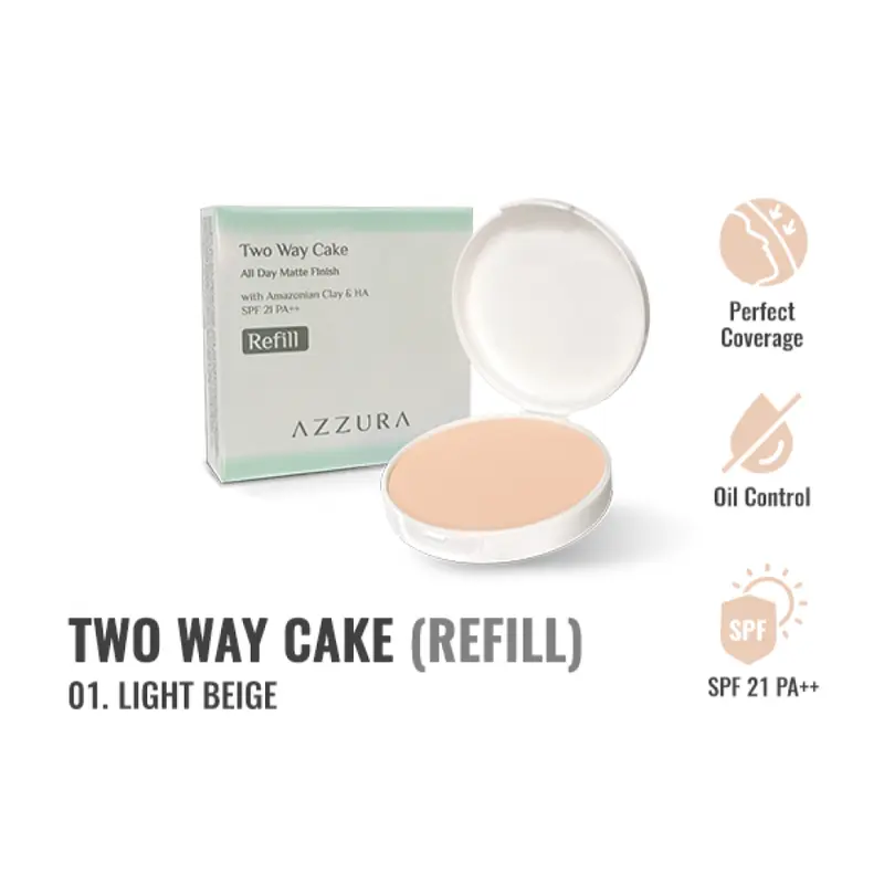 Refill AZZURA Two Way Cake 12g | Bedak Wajah 1
