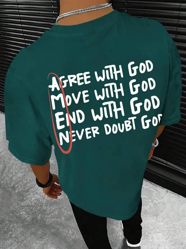 Men's Regular Fit Slogan Print Round Neck Sleep Tops, Casual Comfy Short Sleeve Tee for Daily Home Wear, Men Sleepwear for All Seasons 4