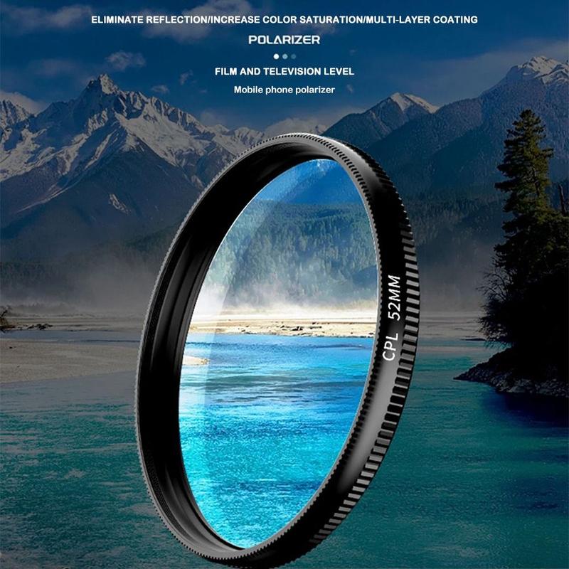 Di động 52mm/67mm Bộ lọc ống kính CPL Chống tia UV Chuyên nghiệp Bộ lọc ống…