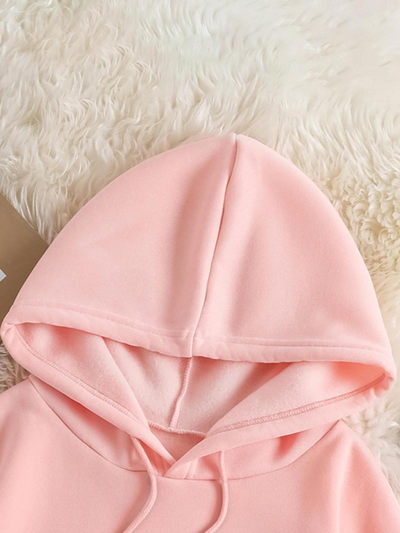 Product Introduction of Plus Size Cartoon Cow & Letter Print Drop Shoulder Hoodie, Fashion Casual Drawstring Pocket Hooded Sweatshirt for Daily Holiday Outdoor Wear, Women Plus Clothing for Fall & Winter 6