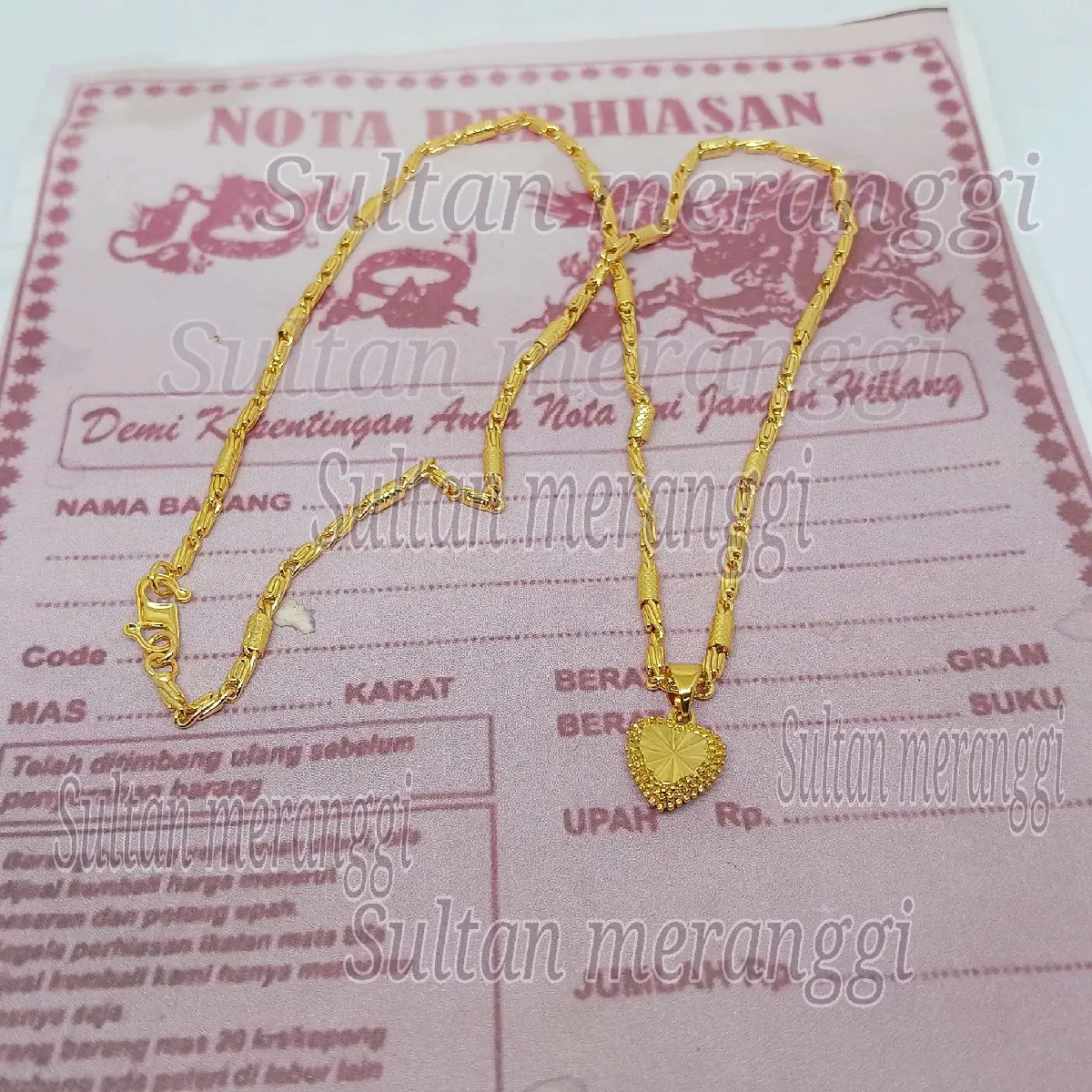 kalung bambu lion love SN gold termewah