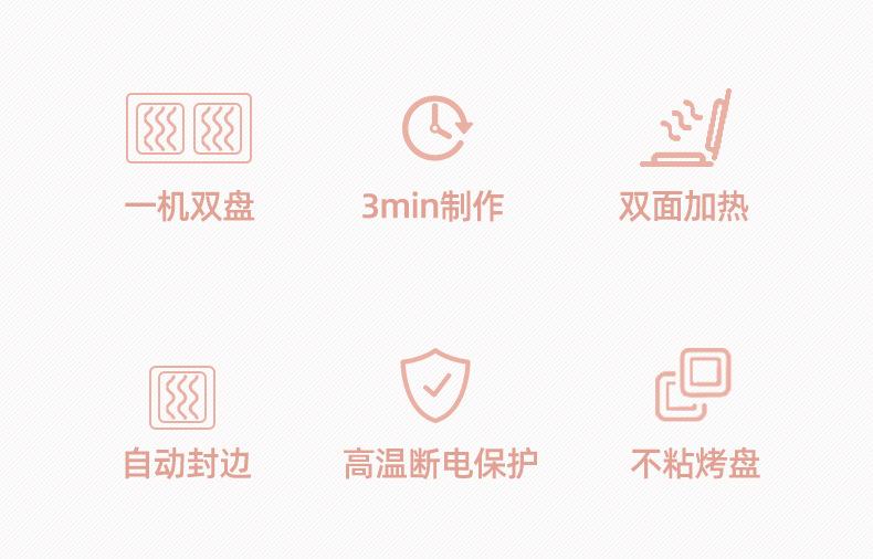 Product Introduction of Cross-Border New Mini Automatic Toaster Multi-Functional Double Side Heating Household Sandwich Breakfast Machine Multi-Purpose 1