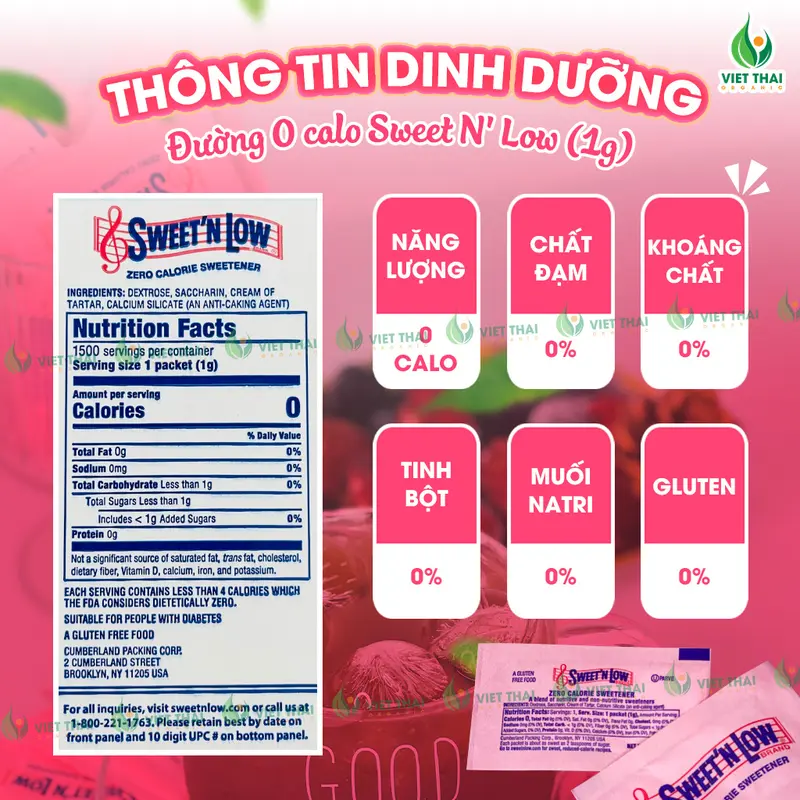 [SIÊU HOT] Đường 0 Calo Sweet’N Low, Set 50-100-200 Gói Tiện Lợi Dành Cho Team Healthy Eatclean Nhập Chính Hãng Mỹ (Việt Thái Organic) 3