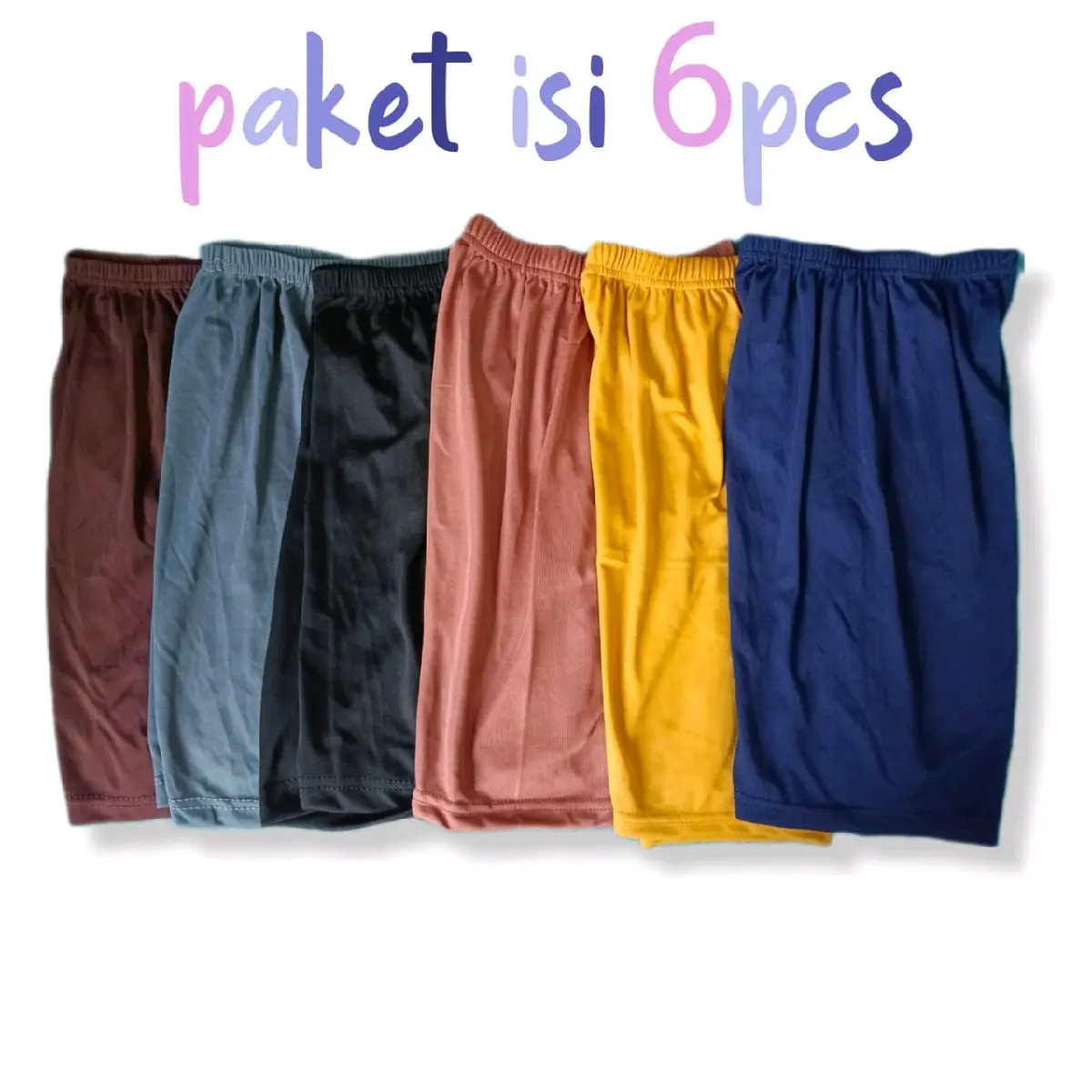 [ COD ] PAKET 6 PCS SHORT PENDEK SD SMP SMA DEWASA JUMBO WANITA Katun Santai Polos Slim-fitting