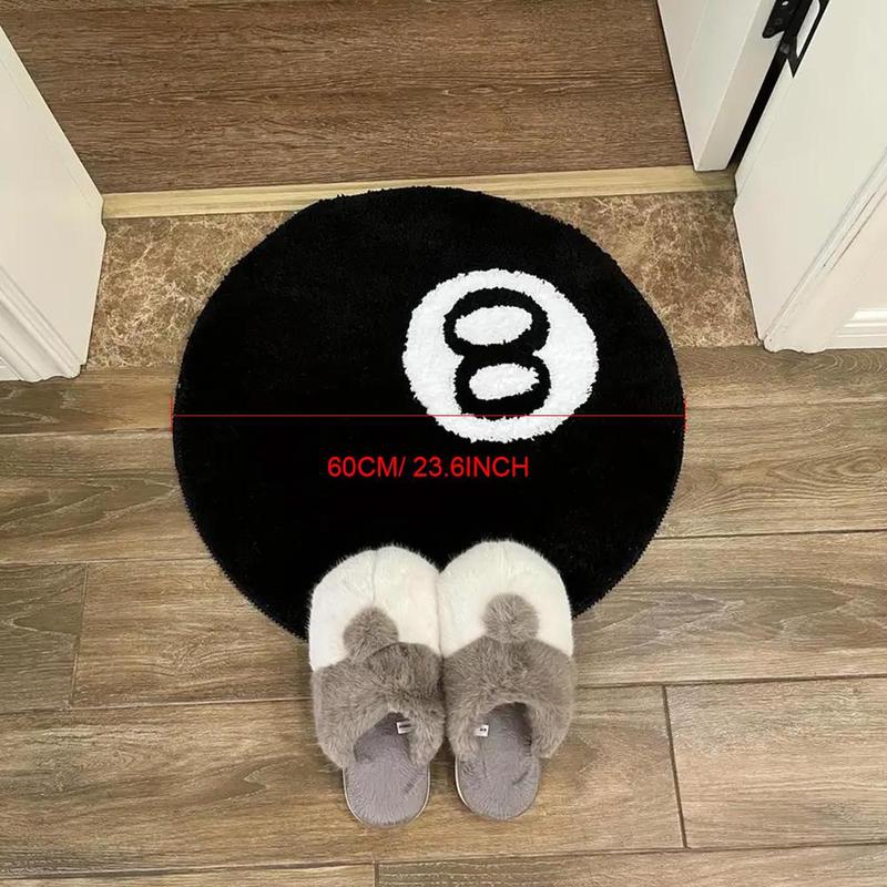 Round Billiards Pattern Rug, 1 Count Modern Non-slip Floor Mat, Soft Absorbent Floor Carpet for Home Living Room Bedroom, Dining Room Rug,  The Rug 3
