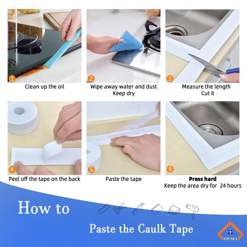 Self Adhesive Sealing Tape, 1 Roll Waterproof Anti-mildew Self Adhesive Sealing Tape, Bathing Room Sealing Tape, Home Supplies 6