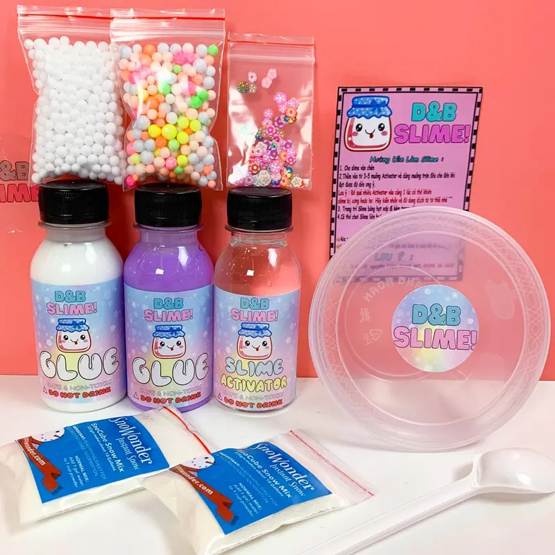 Bộ Kit làm Slime Mây Cao Cấp - Set làm Slime Mây Đủ Màu Gía Rẻ Nhất (Có hướng dẫn đầy đủ) 3