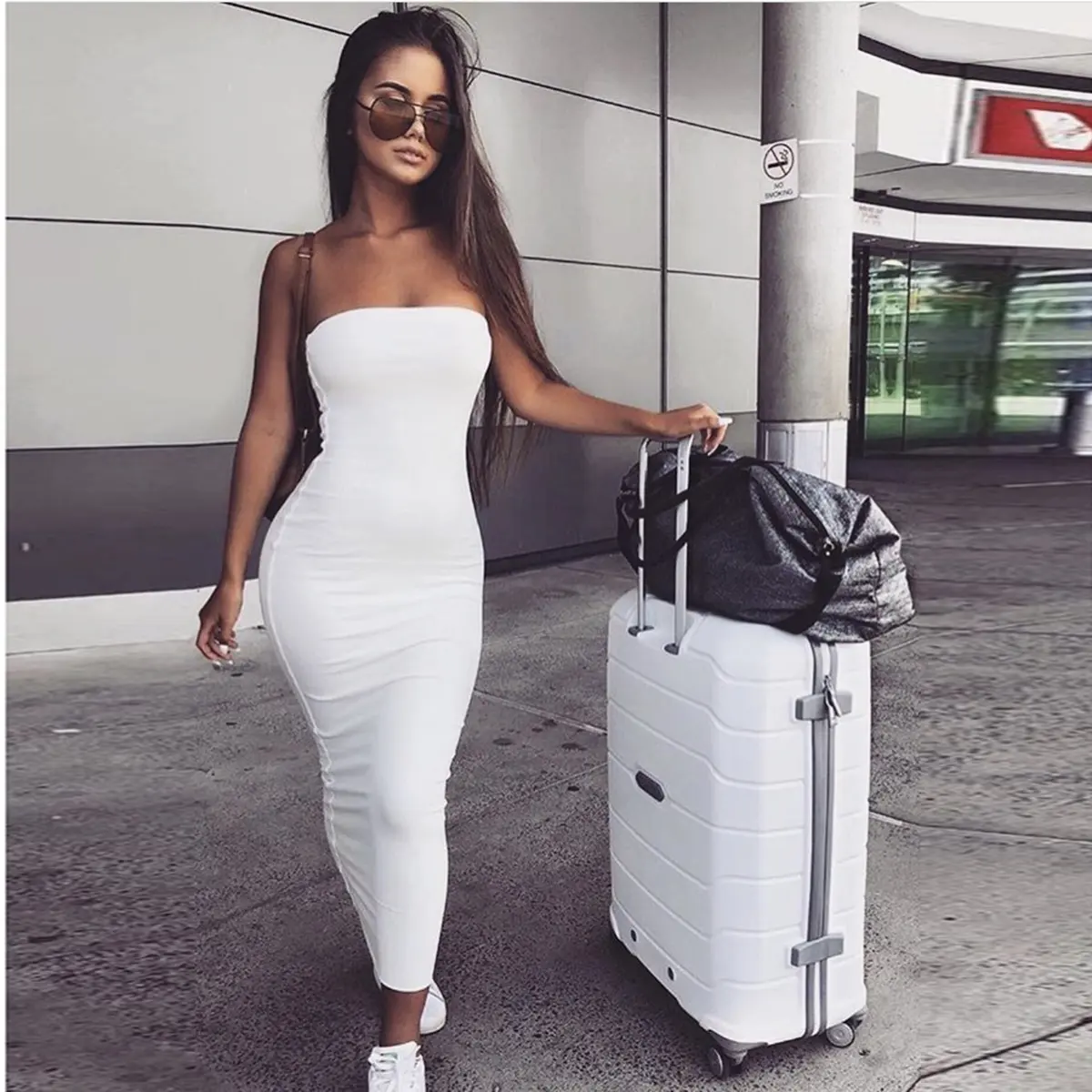 2025 new spring and summer dresses for women Popular sexy backpack hip dress