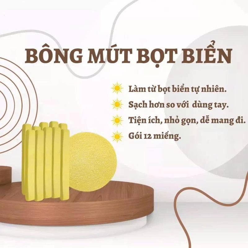 1 Gói Bông Nở Rửa Mặt Bọt Biển Mềm Mịn Làm Sạch Da Gói 12 Miếng Tiện Dụng Nhỏ Gọn Thân Thiện Với Da