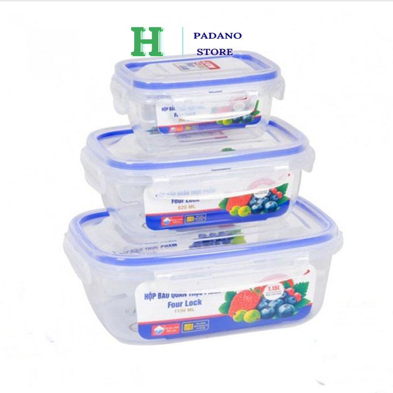 Bộ 3 Hộp Đựng Thực Phẩm Trong Tủ lạnh Dùng được trong lò vi sóng MS 6530 Việt…
