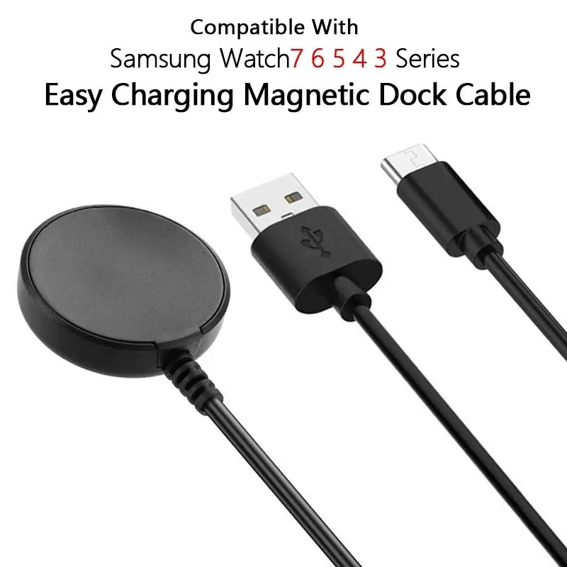 High Quality USB Easy Charging Cable Compatible With Samsung Galaxy Watch FE Ultra Watch7 6 5 4 3 Classic Series Magnetic Charger Dock Replacement Base