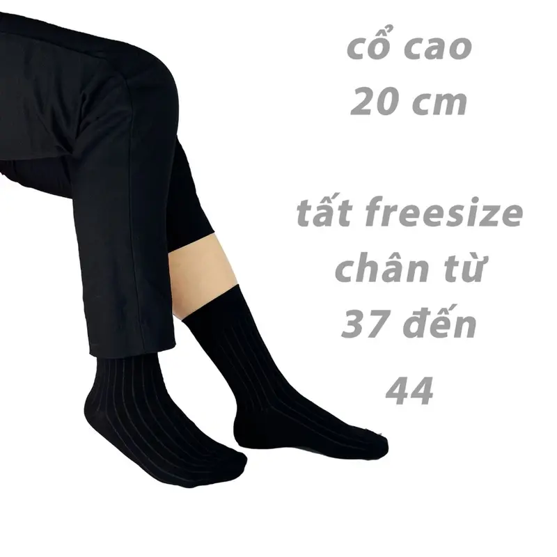 Combo 5 đôi tất vớ nam cổ cao công sở RANO gân chìm chất liệu cotton cao cấp thoáng khí co giãn 4 chiều màu đen Menswear 4