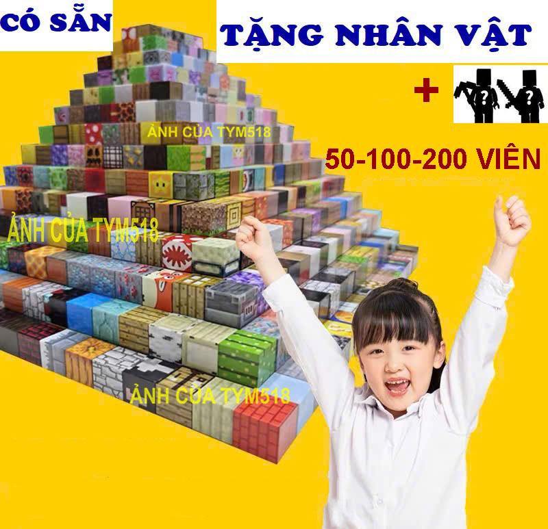 Combo 500 Khối Nam Châm Từ Tính Minecraft 2CM 2.5CM Đa Màu Sắc TẶNG NHÂN VẬT Đồ Chơi Lắp Ráp Khối Xây Dựng Thông Minh Cho Bé trẻ em