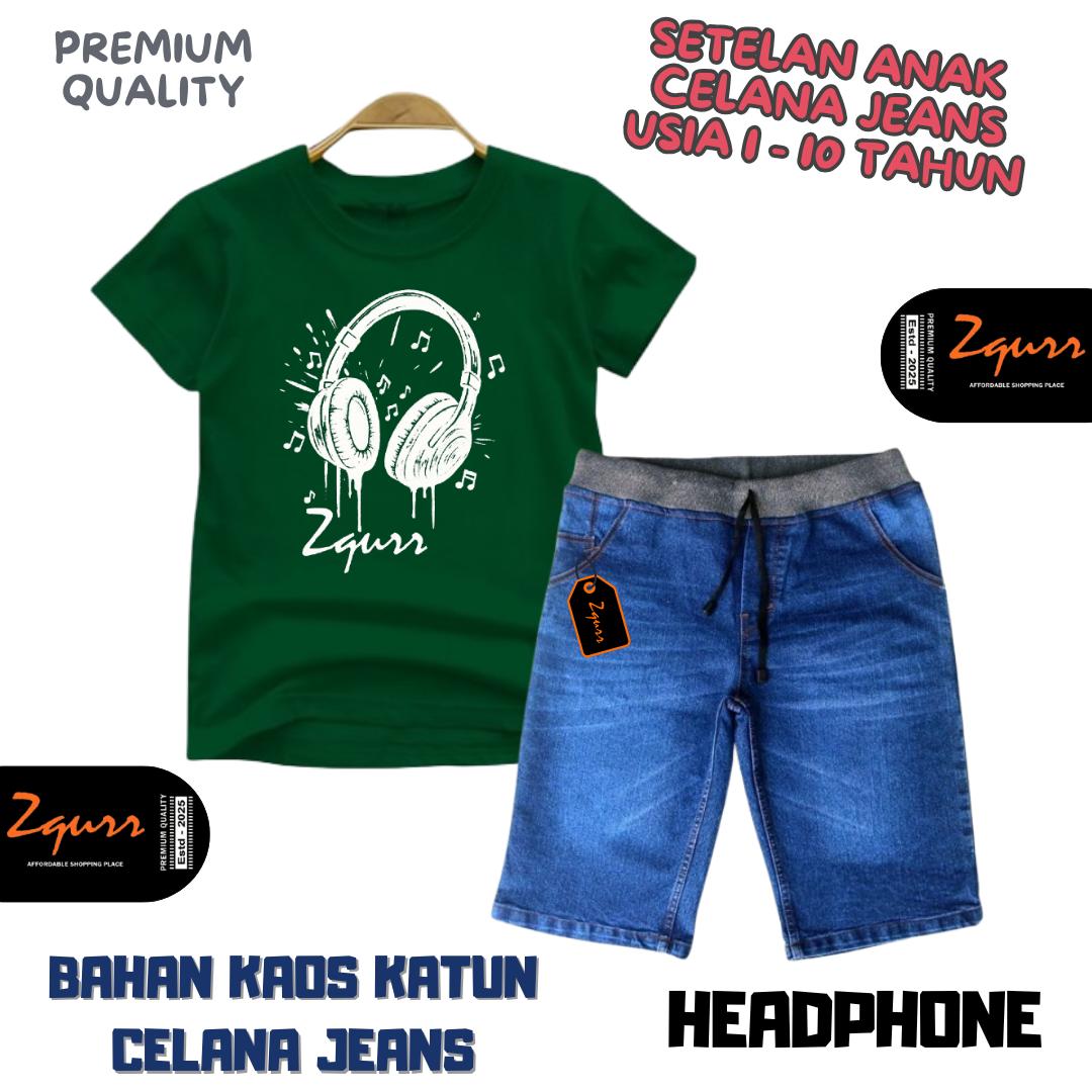 Setelan Anak Laki-laki Setelan Celana Jeans Usia 1-10 Tahun Setelan Kaos Celana Jeans Bahan Adem Tebal model kekinian