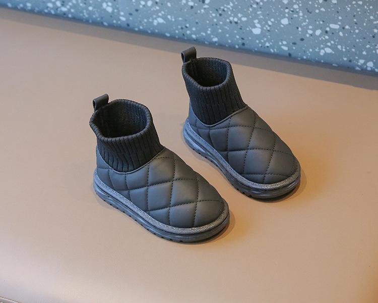 Product Introduction of Children's snow boots for winter, boys' short boots with thick fleece, girls' cotton boots, socks, big children's sports shoes 10