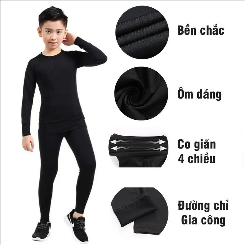 Free Ship - COMBO Quần áo giữ nhiệt trẻ em, bền đẹp, giữ ấm, nhiều màu sắc, nhiều kícḣ thước. TOP, SPORT 3