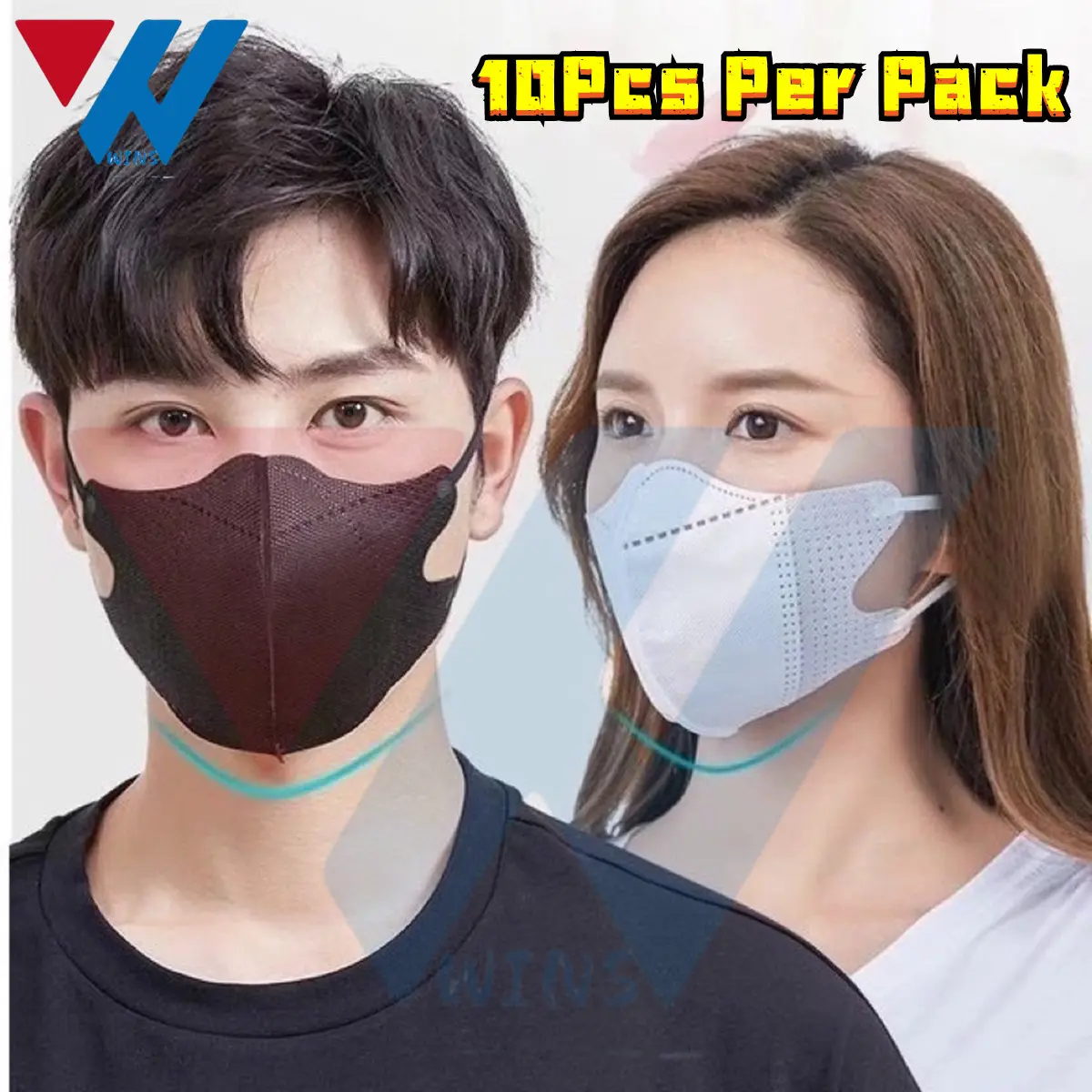 Wins Goods Trading 3D Face Mask 10Pcs Korea 3D Face-lifting Butterfly More Effectively Protect Nasal