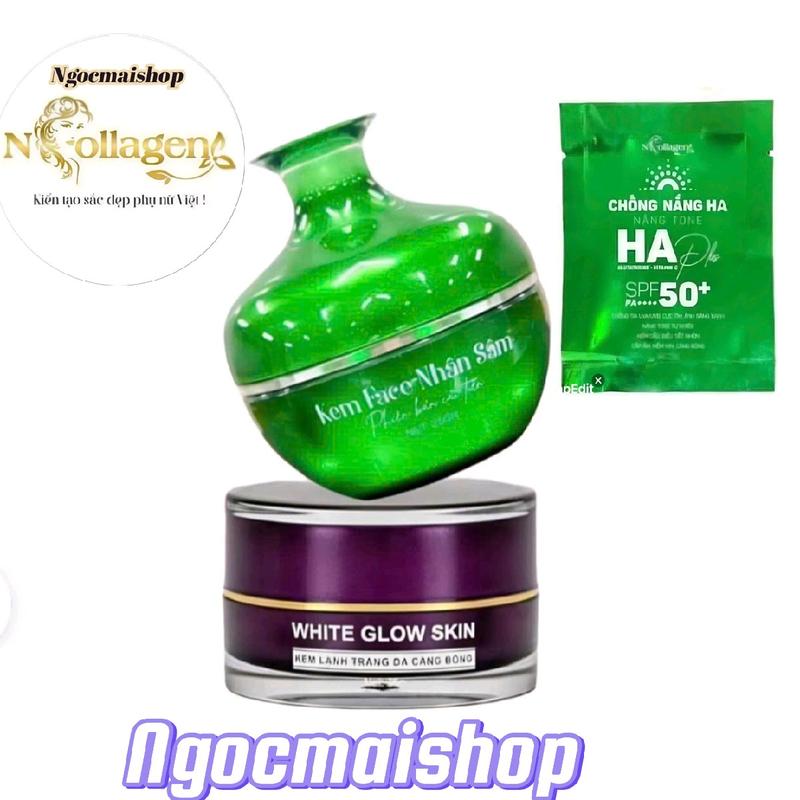 Combo Kem Face Nhân Sâm Xanh & Kem Face Lạnh Đêm N Collagen Tr.ẩy Nám Dành Cho Da Dầu Skincare Dưỡng Ẩm Da Làm Đẹp Da Nữ Women Chống Nắng Massage 